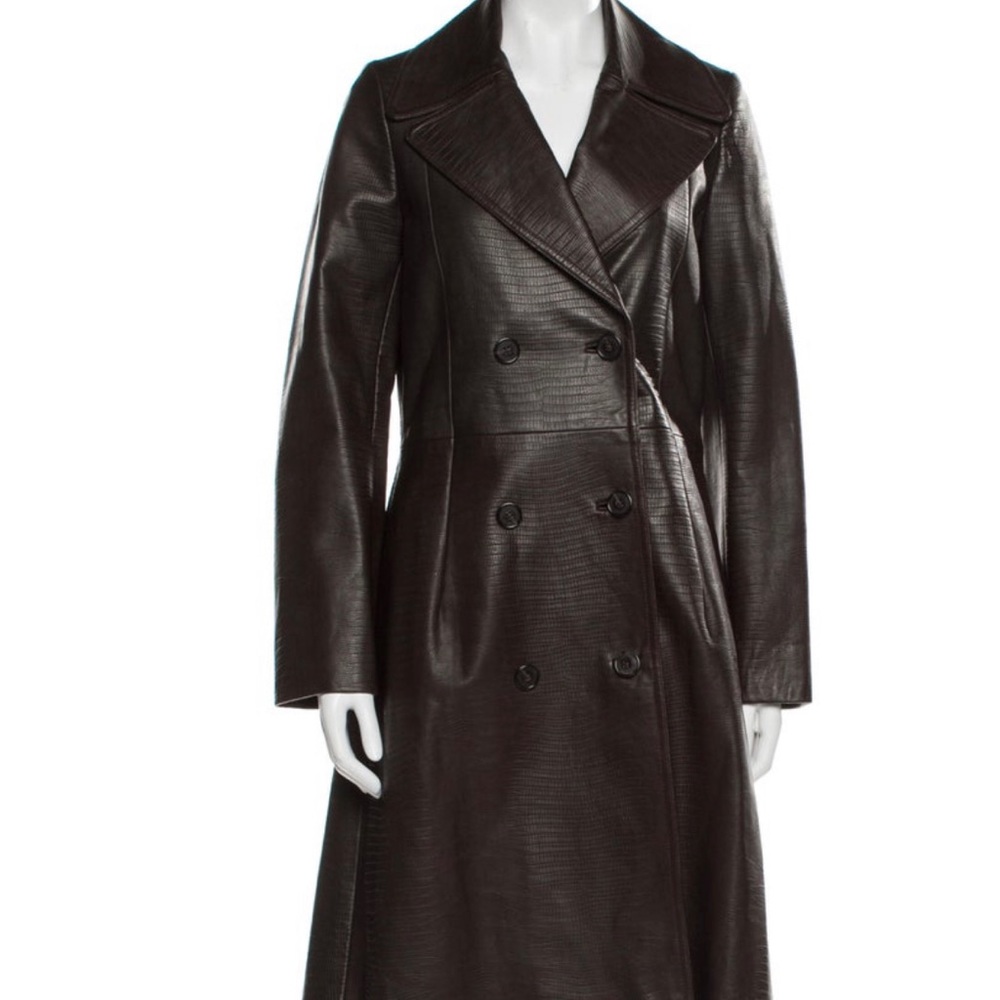 NWT Nili Lotan crocodile effect leather trench